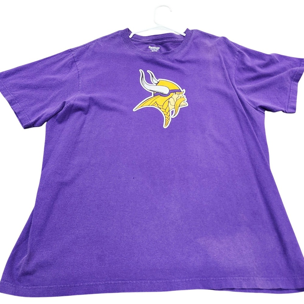 Reebok Minnesota Vikings NFL Graphic T-Shirt Purple Mens 2XL Short Sleeve Cotton